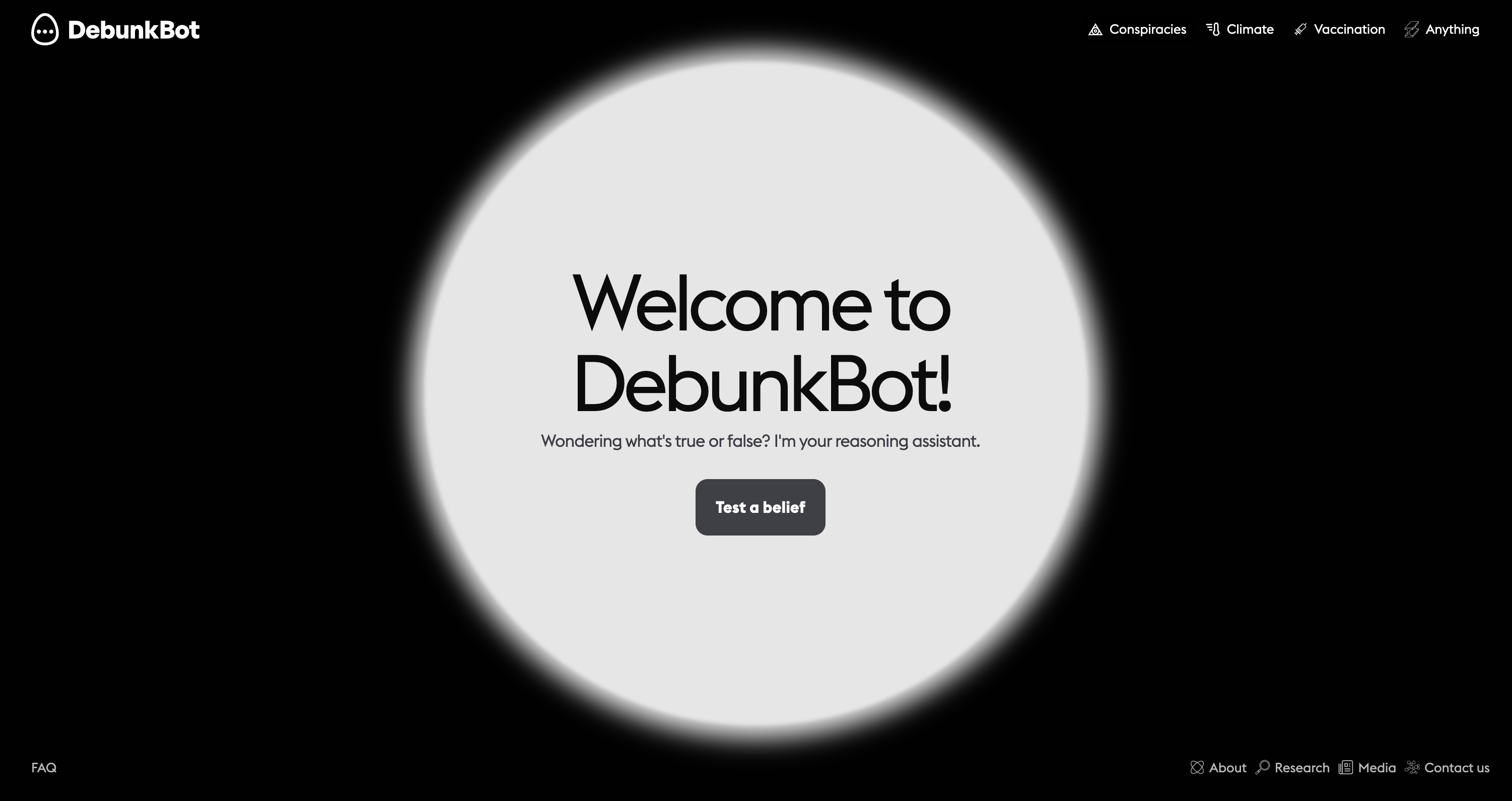 DebunkBot interface